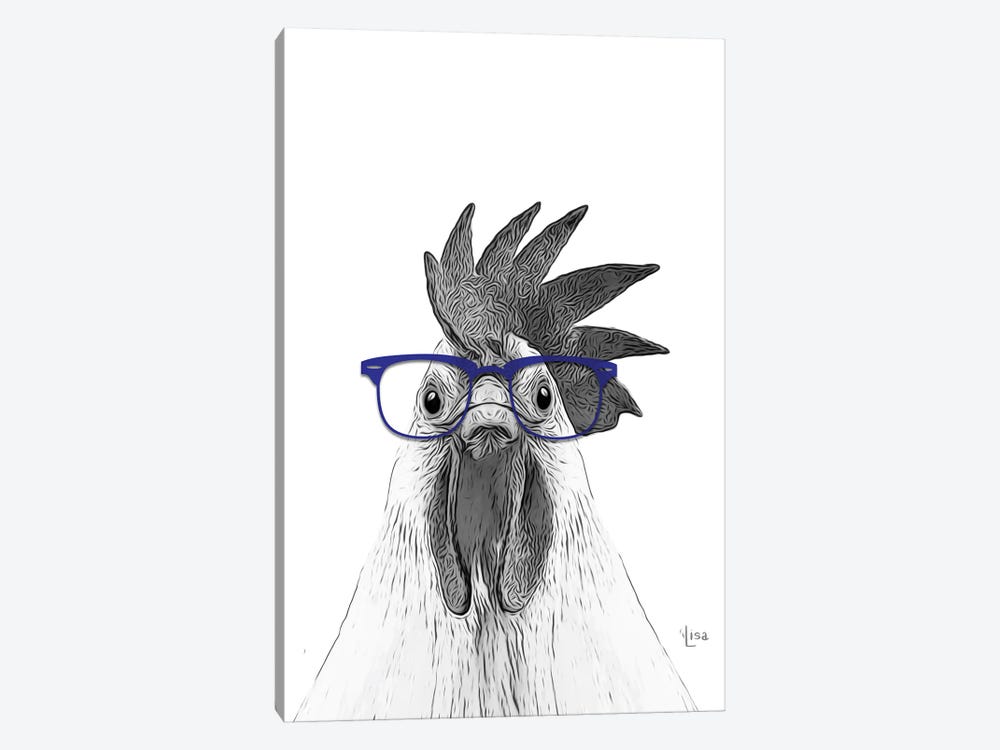 Hen With Blue Glasses by Printable Lisa's Pets 1-piece Art Print