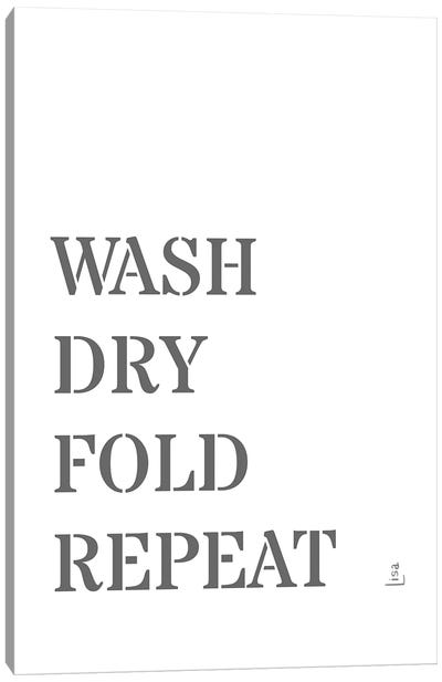 Wash Dry Fold Repeat Canvas Art Print - Printable Lisa's Pets