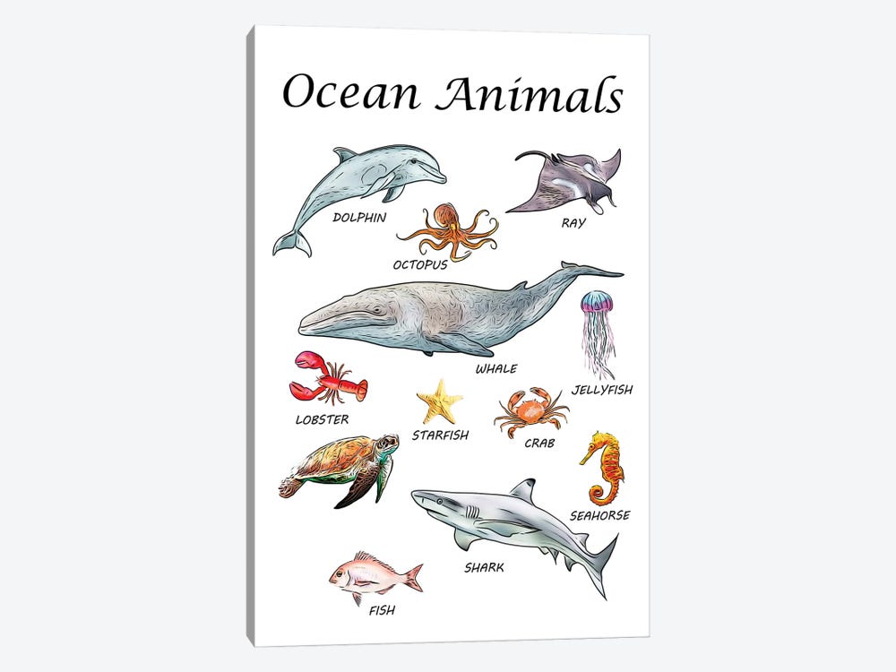 Ocean Animals, Classroom by Printable Lisa's Pets 1-piece Art Print