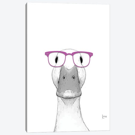 Duck With Glasses Canvas Print #LIP53} by Printable Lisa's Pets Canvas Art Print