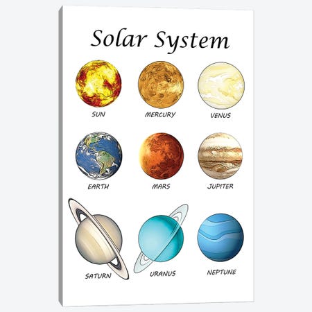 Solar System, Classroom Canvas Print #LIP542} by Printable Lisa's Pets Canvas Art Print