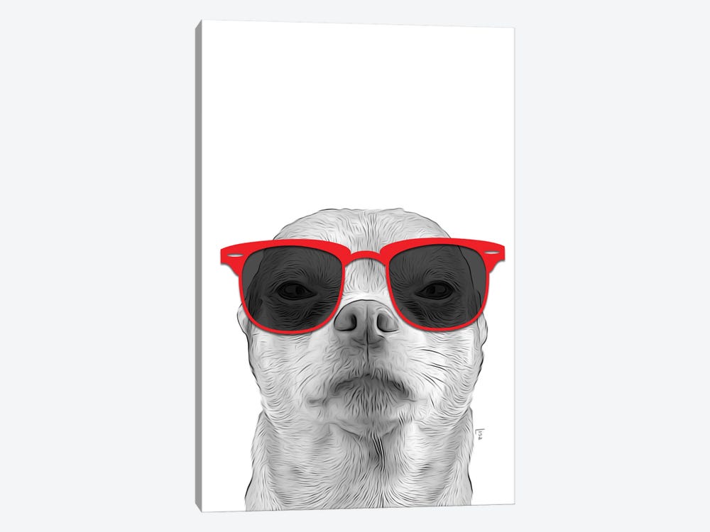 Chihuahua With Red Sunglasses by Printable Lisa's Pets 1-piece Canvas Wall Art