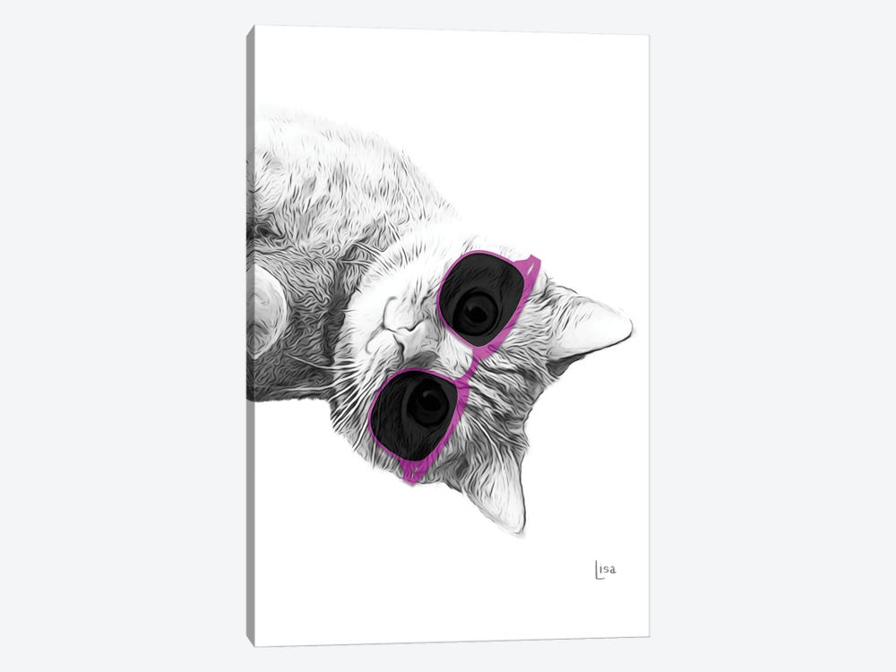 Cat With Purple Sunglasses by Printable Lisa's Pets 1-piece Art Print
