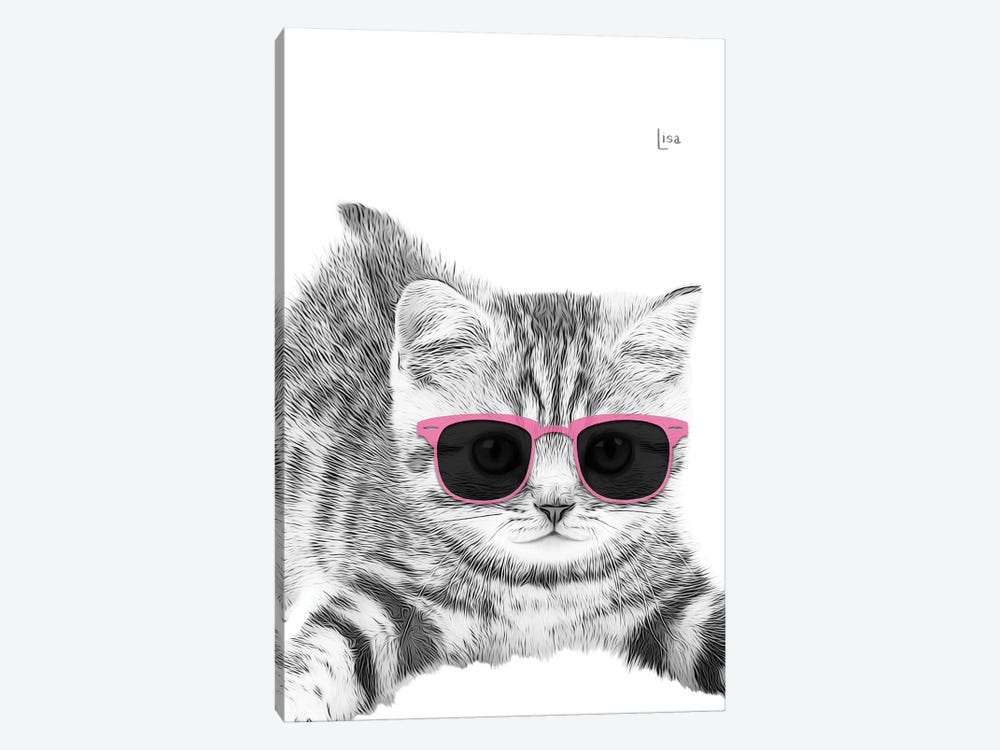 Cat With Pink Sunglasses by Printable Lisa's Pets 1-piece Art Print