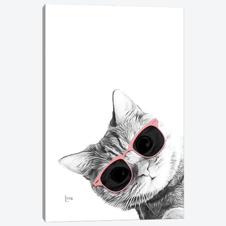 Cat With Sunglasses Canvas Print #LIP561} by Printable Lisa's Pets Art Print