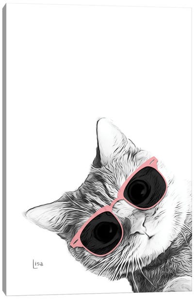 Cat With Sunglasses Canvas Art Print - Printable Lisa's Pets