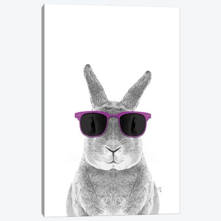 Bunny With Purple Sunglasses Canvas Print #LIP571} by Printable Lisa's Pets Canvas Art