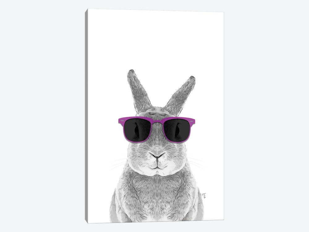 Bunny With Purple Sunglasses by Printable Lisa's Pets 1-piece Canvas Print