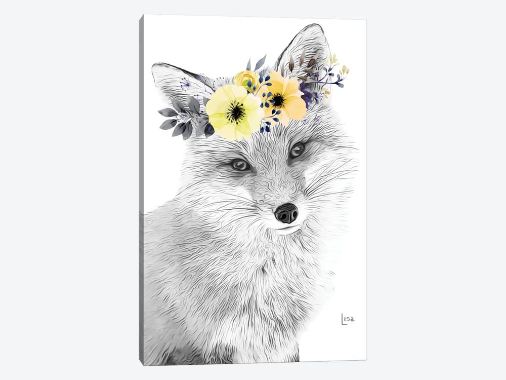 Fox With Yellow Flower Crown by Printable Lisa's Pets 1-piece Canvas Art Print