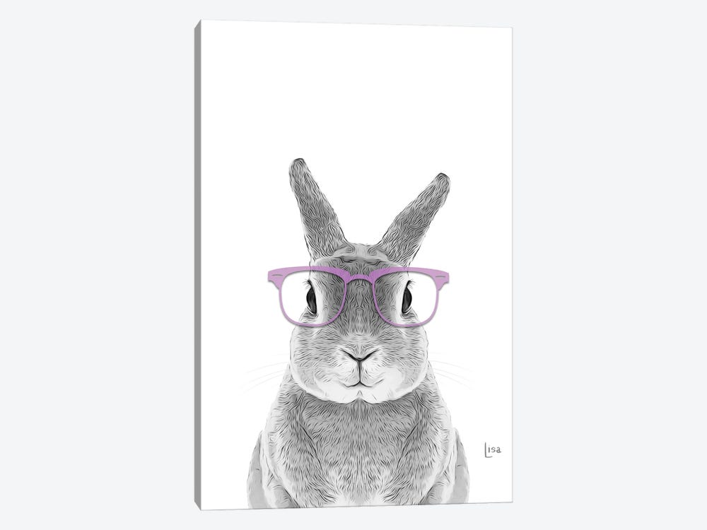 Bunny With Lavander Glasses by Printable Lisa's Pets 1-piece Canvas Art