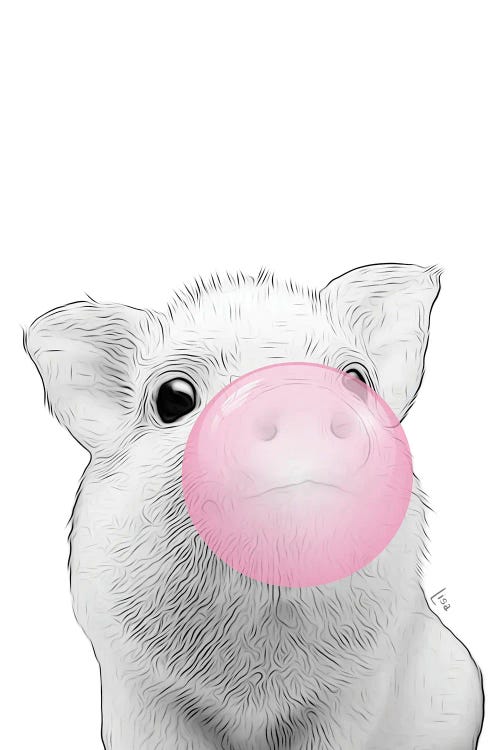 pink pig outline