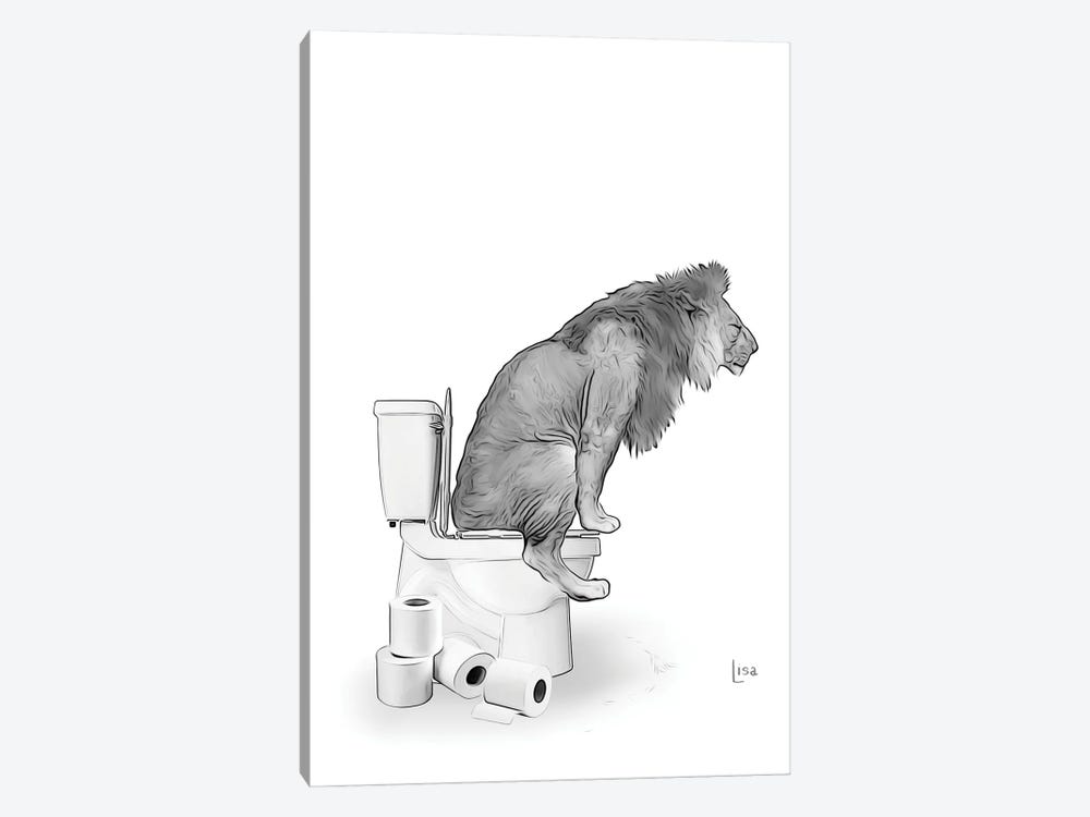 Lion On The Toilet by Printable Lisa's Pets 1-piece Canvas Art Print