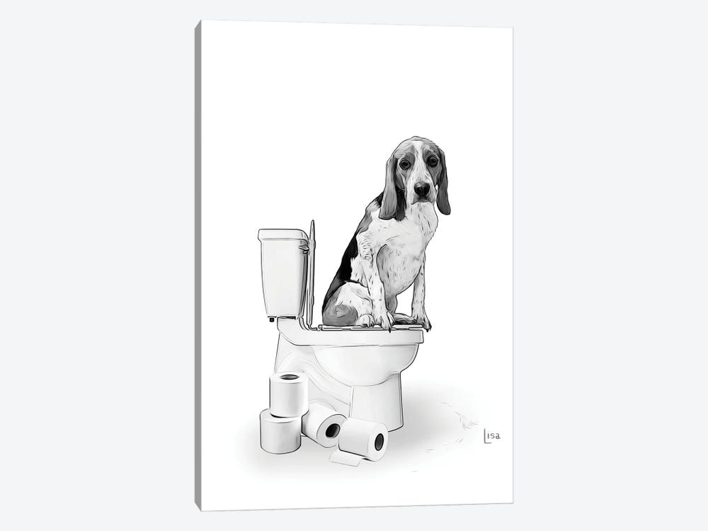 Dog On The Toilet by Printable Lisa's Pets 1-piece Art Print