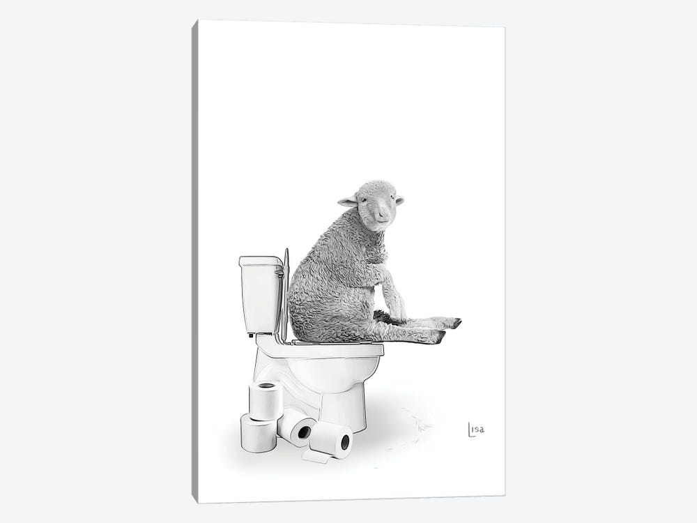 Sheep On The Toilet by Printable Lisa's Pets 1-piece Art Print