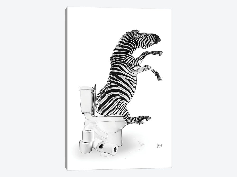 Zebra On The Toilet by Printable Lisa's Pets 1-piece Art Print