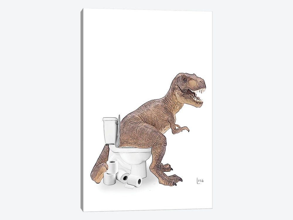 Color Trex On The Toilet by Printable Lisa's Pets 1-piece Art Print