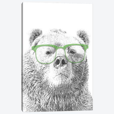 Bear With Glasses Canvas Print #LIP65} by Printable Lisa's Pets Canvas Art Print