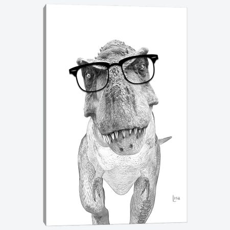 T-Rex Dinosaur With Black Glasses Canvas Print #LIP664} by Printable Lisa's Pets Canvas Print