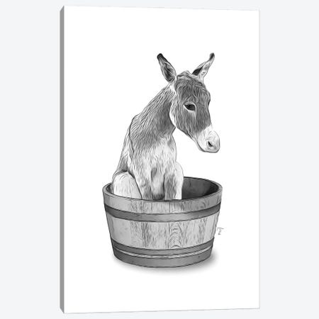 Donkey Bathing In The Tub Canvas Print #LIP679} by Printable Lisa's Pets Art Print