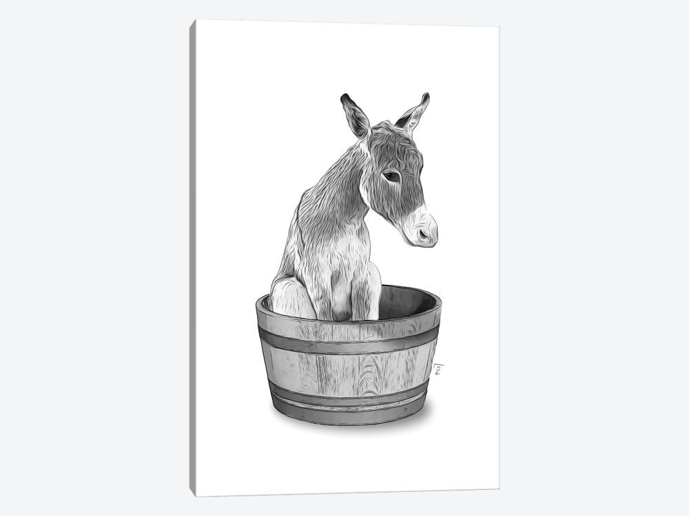 Donkey Bathing In The Tub by Printable Lisa's Pets 1-piece Art Print
