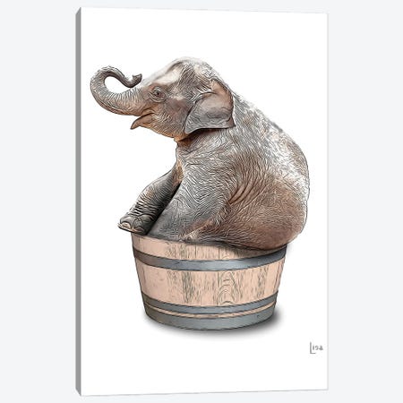 Elephant Color Canvas Print #LIP67} by Printable Lisa's Pets Canvas Print