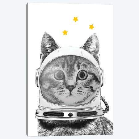 Astronaut Cat With Helmet And Stars Canvas Print #LIP699} by Printable Lisa's Pets Art Print