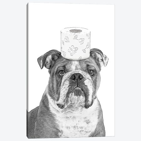 English Bulldog With Toilet Paper On The Head Canvas Print #LIP716} by Printable Lisa's Pets Canvas Art Print