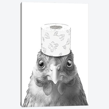 Hen, Chicken With Toilet Paper Canvas Print #LIP794} by Printable Lisa's Pets Canvas Art Print