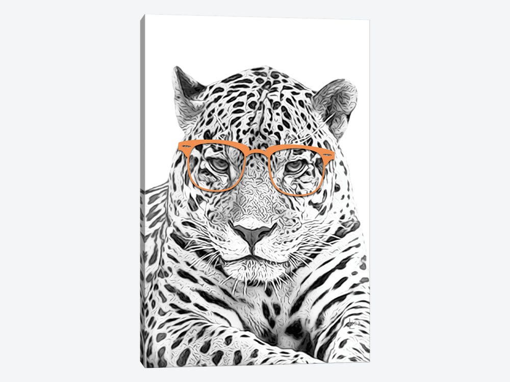 Leopard With Orange Glasses by Printable Lisa's Pets 1-piece Art Print