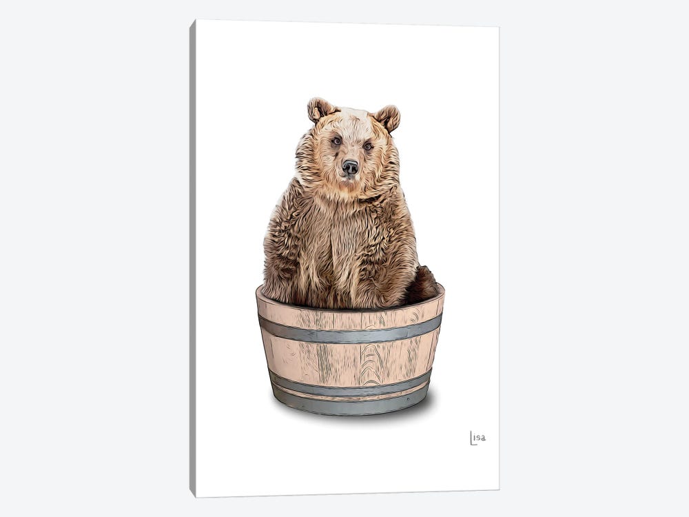 Bear In The Tub Color by Printable Lisa's Pets 1-piece Canvas Art Print
