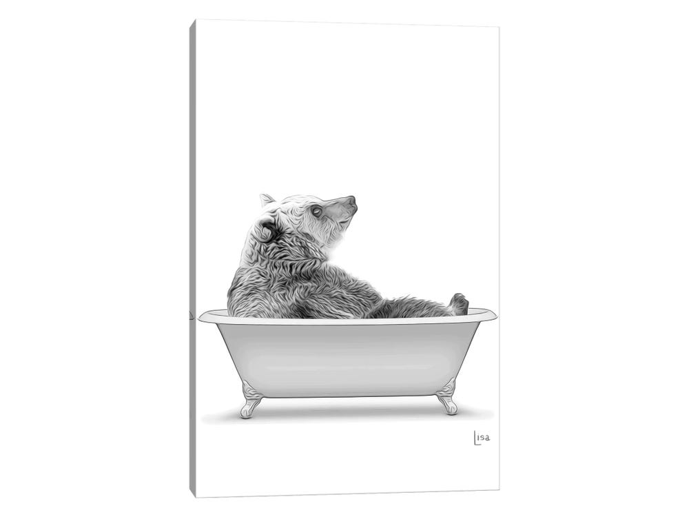 Bear and Cub -Embroidered Bath Towel Set- Or Individual - White