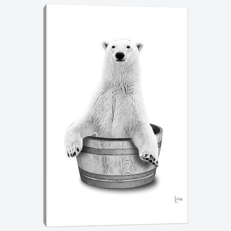 Bear In The Tub Bw Canvas Print #LIP92} by Printable Lisa's Pets Canvas Print