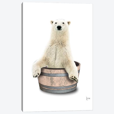 Color Bear In The Tub Canvas Print #LIP96} by Printable Lisa's Pets Canvas Art