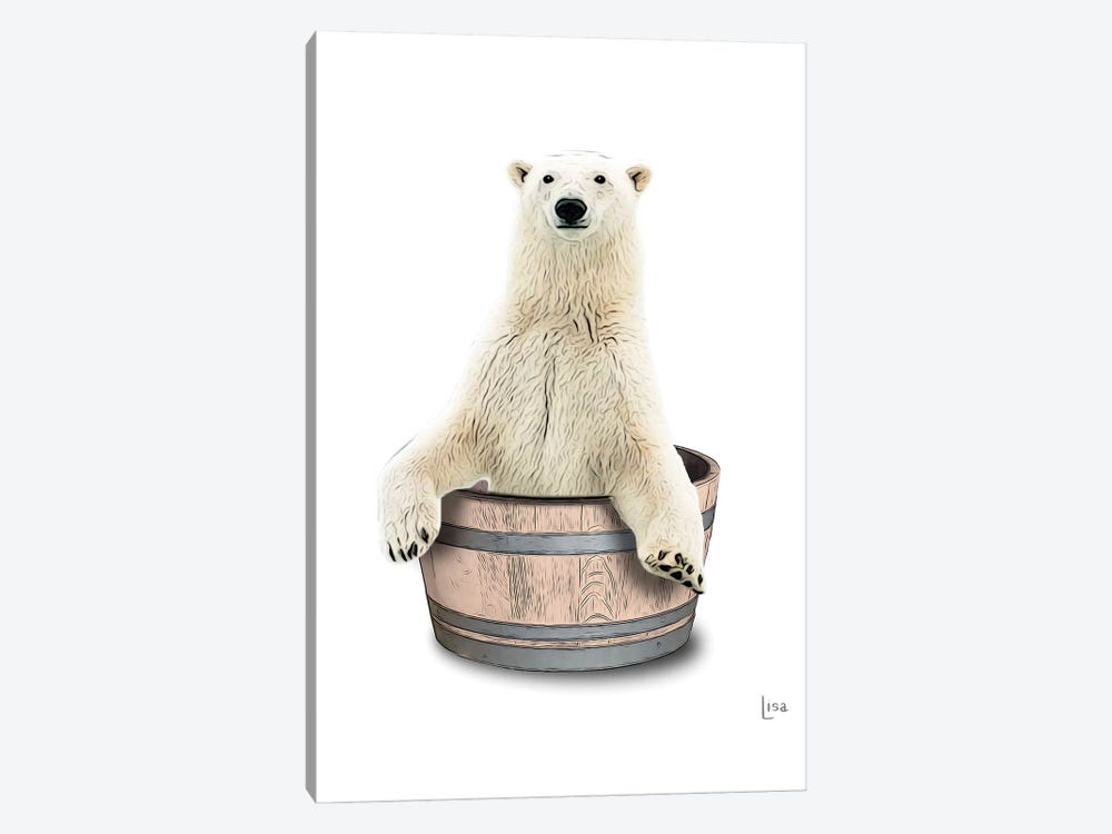 Color Bear In The Tub by Printable Lisa's Pets 1-piece Canvas Print