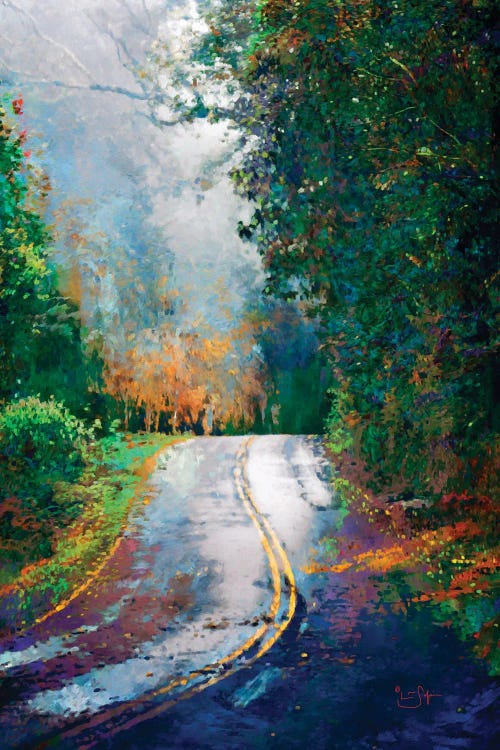 A Curve in the Road Art Print by Lisa Robinson