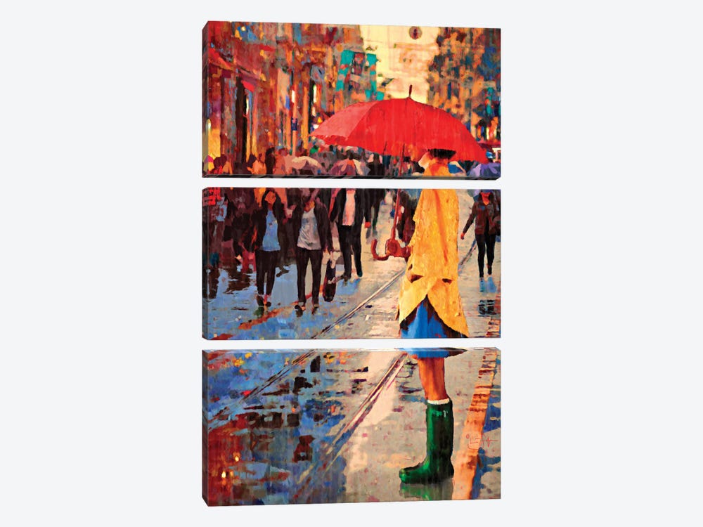 Green Galoshes by Lisa Robinson 3-piece Canvas Art