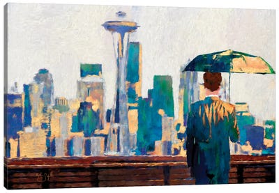 Seattle View Canvas Art Print - Washington Art