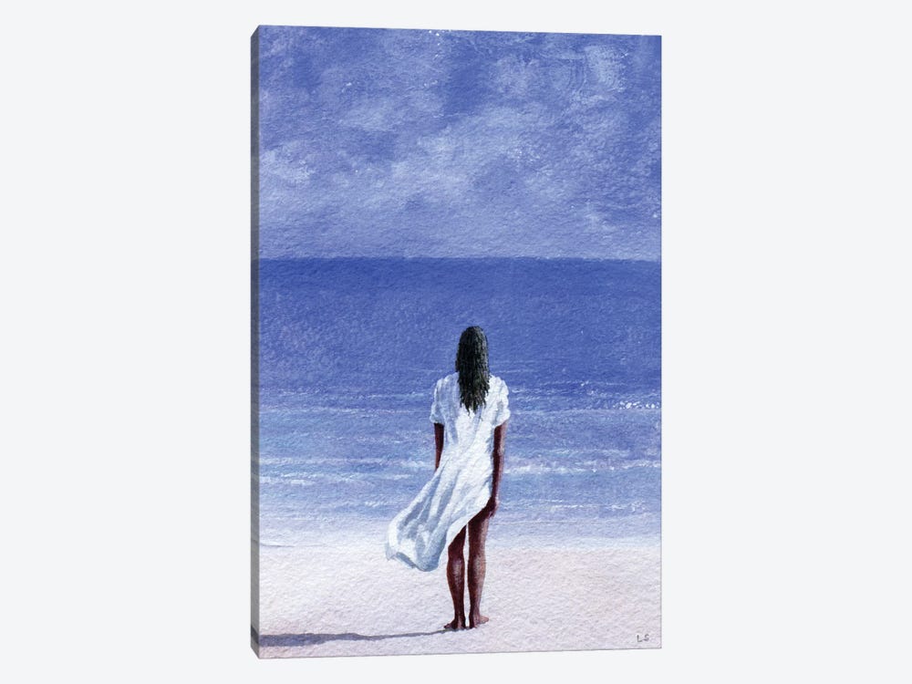 Girl On Beach by Lincoln Seligman 1-piece Canvas Print