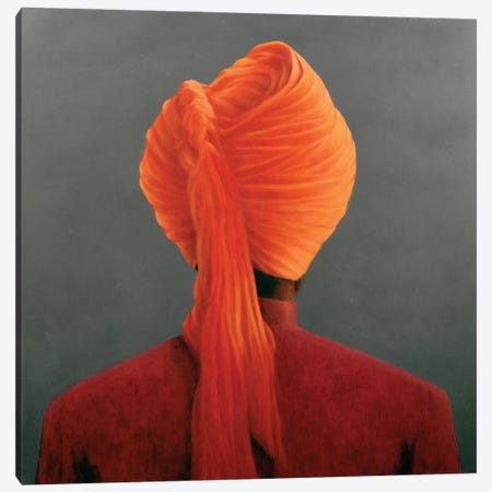 Orange Turban Canvas Print #LIS19} by Lincoln Seligman Canvas Artwork