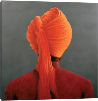 Orange Turban Canvas Art Print - Lincoln Seligman