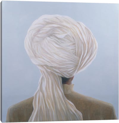 White Turban Canvas Art Print - Lincoln Seligman
