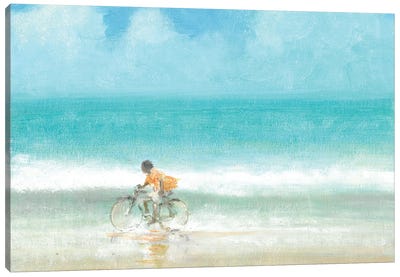 Boy on a Bike, 2015  Canvas Art Print - Lincoln Seligman