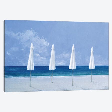 Beach Umbrellas Canvas Print #LIS3} by Lincoln Seligman Canvas Wall Art