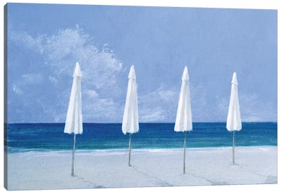 Beach Umbrellas Canvas Art Print - Umbrella Art