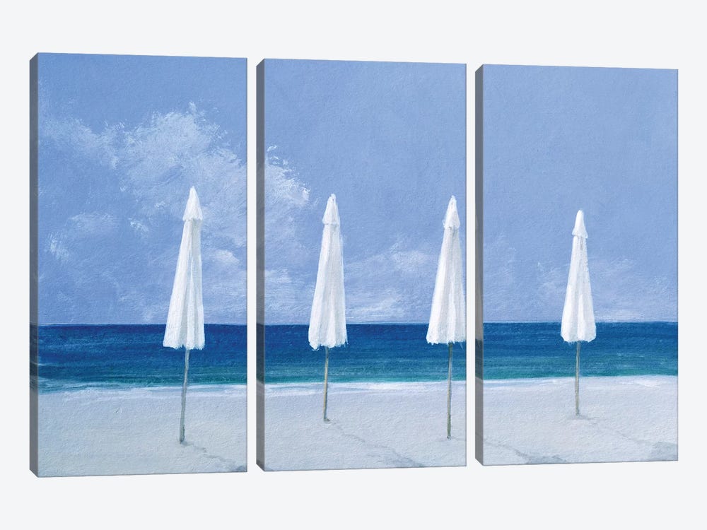 Beach Umbrellas by Lincoln Seligman 3-piece Canvas Artwork