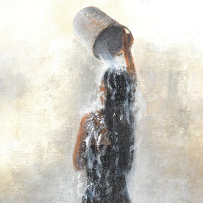 Girl Showering, 2015 by Lincoln Seligman art print
