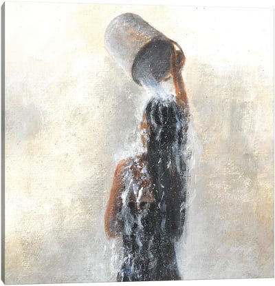 Girl Showering, 2015 Canvas Art Print