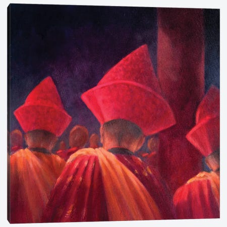 Buddhist Monks Canvas Print #LIS6} by Lincoln Seligman Canvas Art Print