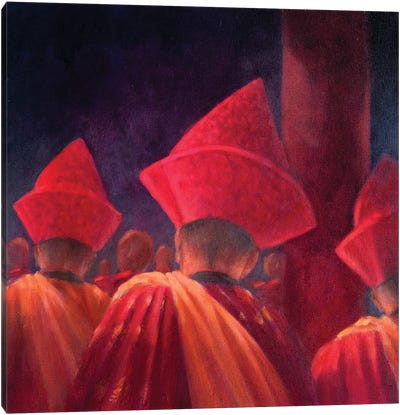 Buddhist Monks Canvas Art Print - Lincoln Seligman