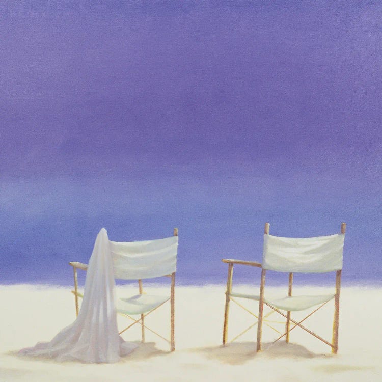 Chairs On The Beach, 1995 by Lincoln Seligman wall art